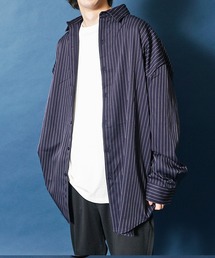 JOKER | オーバーサイズ長袖シャツ メンズ ストライプルーズシルエットシャツ ビッグシルエットシャツ 秋服 夏服(シャツ/ブラウス)