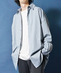 オーバーサイズ長袖シャツ メンズ ストライプルーズシルエットシャツ ビッグシルエットシャツ 春服