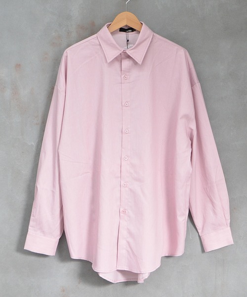 正規品 ETRETOKYO サイドスリットストライプシャツ ピンクベージュ