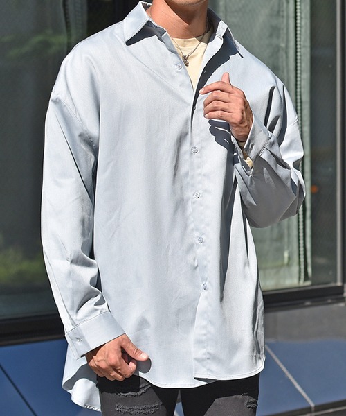 JOKER（ジョーカー）の「オーバーサイズ長袖シャツ メンズ ストライプルーズシルエットシャツ ビッグシルエットシャツ 春服（シャツ/ブラウス・メンズ・ホワイト/ブラック/ベージュ/ホワイト系その他/ピンク/ネイビー/ブルー系その他/ブラック系その他/グレー/スモークピンク/スカイブルー/ライム・M/XL/L）」の13枚目の写真