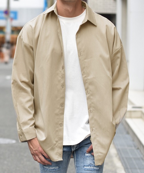 JOKER（ジョーカー）の「オーバーサイズ長袖シャツ メンズ ストライプルーズシルエットシャツ ビッグシルエットシャツ 春服（シャツ/ブラウス・メンズ・ホワイト/ブラック/ベージュ/ホワイト系その他/ピンク/ネイビー/ブルー系その他/ブラック系その他/グレー/スモークピンク/スカイブルー/ライム・M/XL/L）」の16枚目の写真