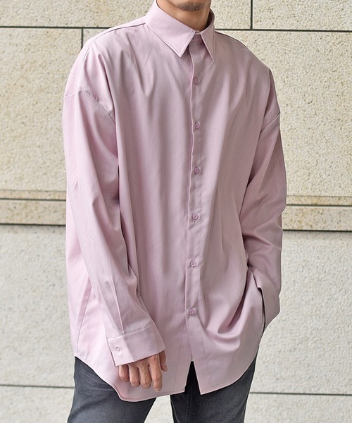 JOKER（ジョーカー）の「オーバーサイズ長袖シャツ メンズ ストライプルーズシルエットシャツ ビッグシルエットシャツ 春服（シャツ/ブラウス・メンズ・ホワイト/ブラック/ベージュ/ホワイト系その他/ピンク/ネイビー/ブルー系その他/ブラック系その他/グレー/スモークピンク/スカイブルー/ライム・M/XL/L）」の19枚目の写真