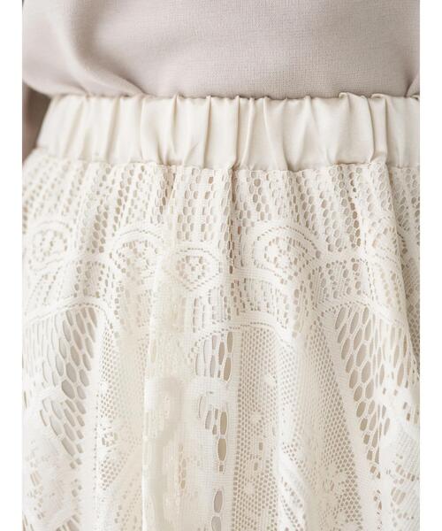 earth music&ecology（アースミュージックアンドエコロジー）の「サーキュラーレーススカート ＊（スカート・レディース・ブラック/アイボリー/ミント・FREE）」の7枚目の写真