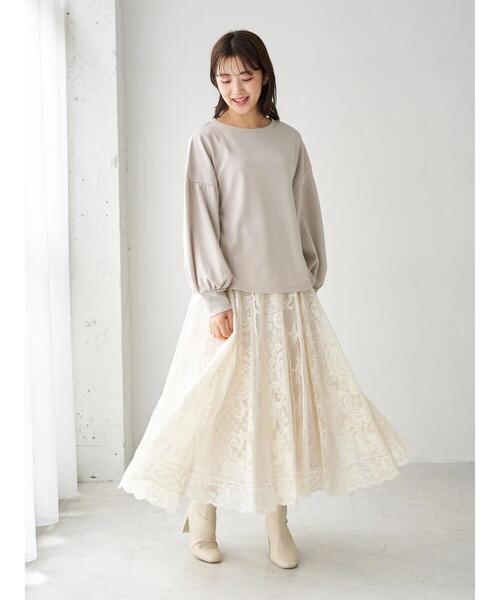 earth music&ecology（アースミュージックアンドエコロジー）の「サーキュラーレーススカート ＊（スカート・レディース・ブラック/アイボリー/ミント・FREE）」の11枚目の写真