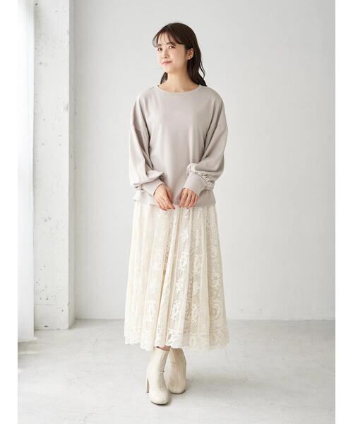 earth music&ecology（アースミュージックアンドエコロジー）の「サーキュラーレーススカート ＊（スカート・レディース・ブラック/アイボリー/ミント・FREE）」の12枚目の写真