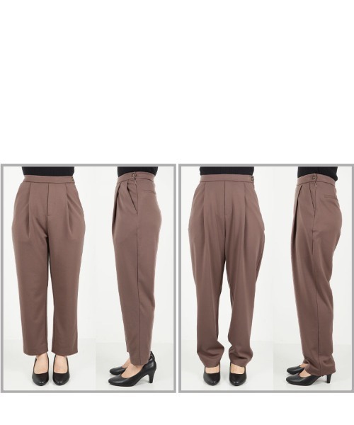 KOBE LETTUCE（コウベレタス）の「ジャージーテーパードパンツ（スラックス・レディース・ブラック/モカ/グリーン系その他・S/M）」の12枚目の写真