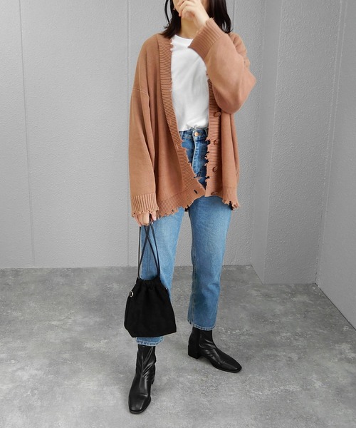 minia（ミニア）の「4cmローヒールのスクエアストレッチブーツ/ショートブーツ　◆（ブーツ・レディース・ブラック/ダークブラウン/アイボリー・LL/S/M/L）」の16枚目の写真