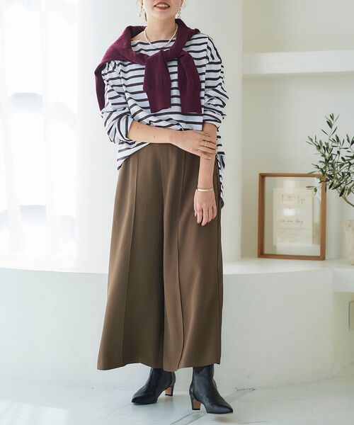 le.coeur blanc（ルクールブラン）の「ピンタックワイドクロップドパンツ（その他パンツ・レディース・ブラック/ブラウン/アイボリー・38/36）」の20枚目の写真