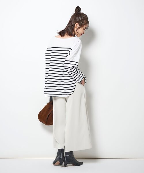 le.coeur blanc（ルクールブラン）の「ピンタックワイドクロップドパンツ（その他パンツ・レディース・ブラック/ブラウン/アイボリー・38/36）」の9枚目の写真
