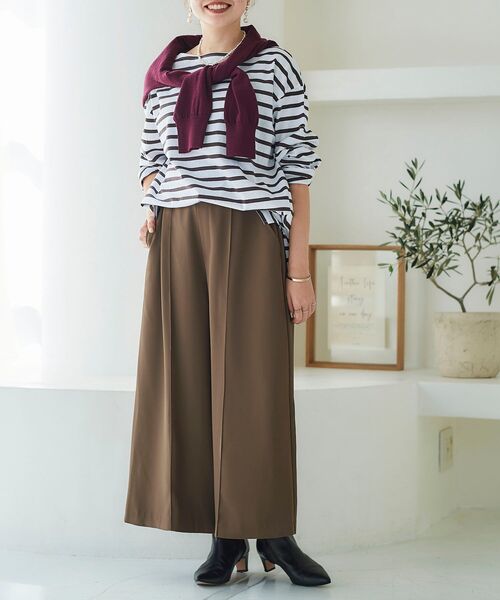 le.coeur blanc（ルクールブラン）の「ピンタックワイドクロップドパンツ（その他パンツ・レディース・ブラック/ブラウン/アイボリー・38/36）」の18枚目の写真