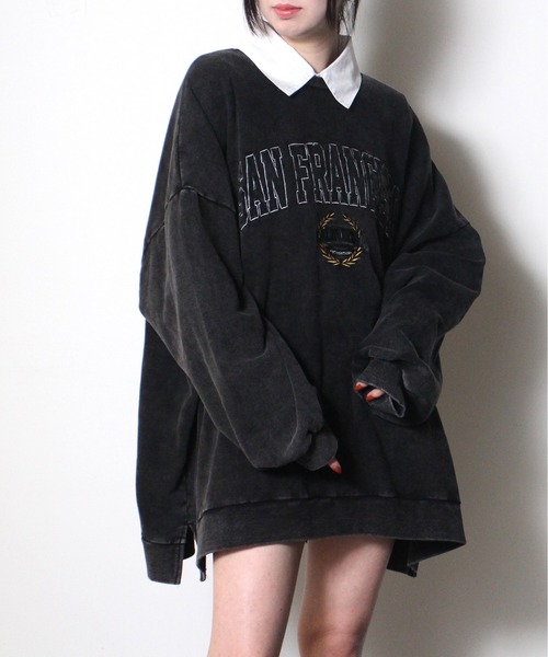 one way（ワンウェイ）の「【oneway Jeans】刺繍カレッジロゴスウェットトレーナー（スウェット・レディース・ホワイト/ブラック/ライトブラウン/ライトグリーン/ライトブルー/レッド・FREE）」の17枚目の写真