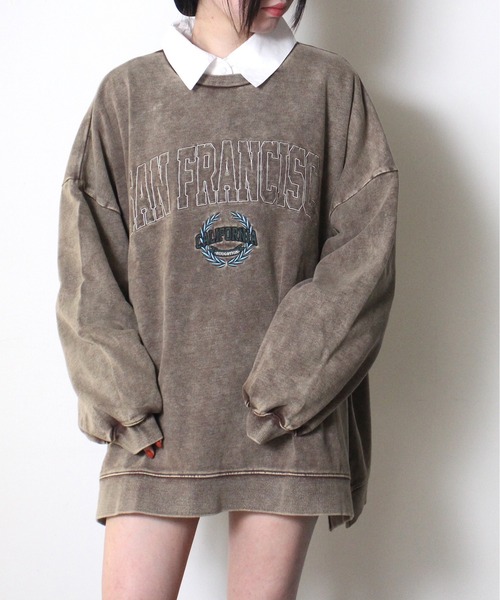 one way（ワンウェイ）の「【oneway Jeans】刺繍カレッジロゴスウェットトレーナー（スウェット・レディース・ホワイト/ブラック/ライトブラウン/ライトグリーン/ライトブルー/レッド・FREE）」の21枚目の写真