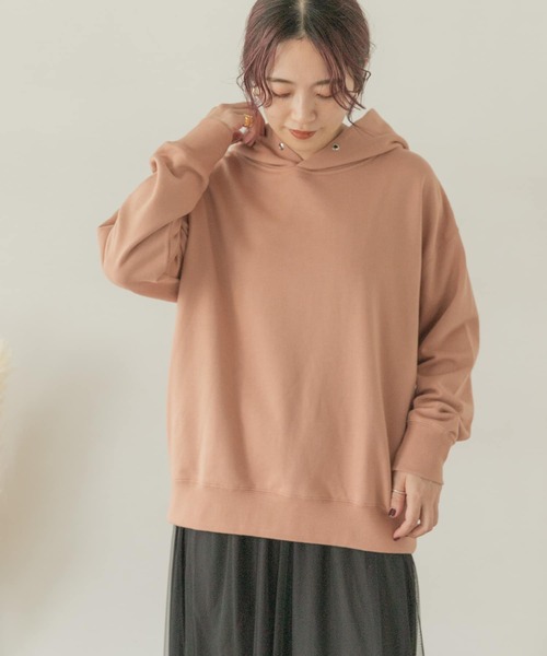 ITEMS URBANRESEARCH（アイテムズ アーバンリサーチ）の「『UR TECH』フーディー（Tシャツ/カットソー・レディース・ベージュ/ピンク/モカ・FREE）」の4枚目の写真