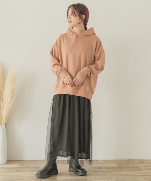 ITEMS URBANRESEARCH（アイテムズ アーバンリサーチ）の「『UR TECH』フーディー（Tシャツ/カットソー・レディース・ベージュ/ピンク/モカ・FREE）」の8枚目の写真