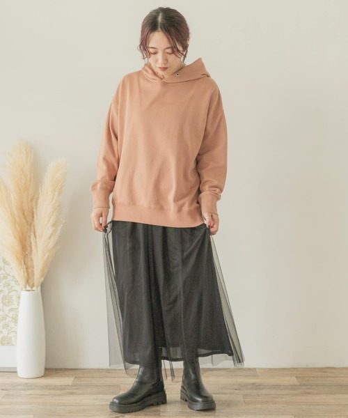 ITEMS URBANRESEARCH（アイテムズ アーバンリサーチ）の「『UR TECH』フーディー（Tシャツ/カットソー・レディース・ベージュ/ピンク/モカ・FREE）」の9枚目の写真