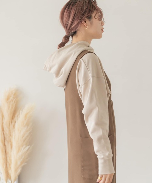 ITEMS URBANRESEARCH（アイテムズ アーバンリサーチ）の「『UR TECH』フーディー（Tシャツ/カットソー・レディース・ベージュ/ピンク/モカ・FREE）」の11枚目の写真