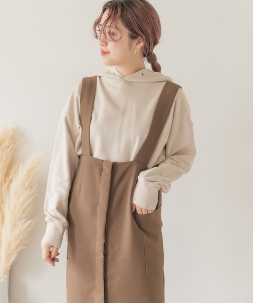 ITEMS URBANRESEARCH（アイテムズ アーバンリサーチ）の「『UR TECH』フーディー（Tシャツ/カットソー・レディース・ベージュ/ピンク/モカ・FREE）」の14枚目の写真