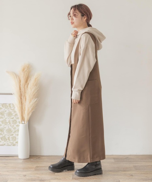 ITEMS URBANRESEARCH（アイテムズ アーバンリサーチ）の「『UR TECH』フーディー（Tシャツ/カットソー・レディース・ベージュ/ピンク/モカ・FREE）」の16枚目の写真