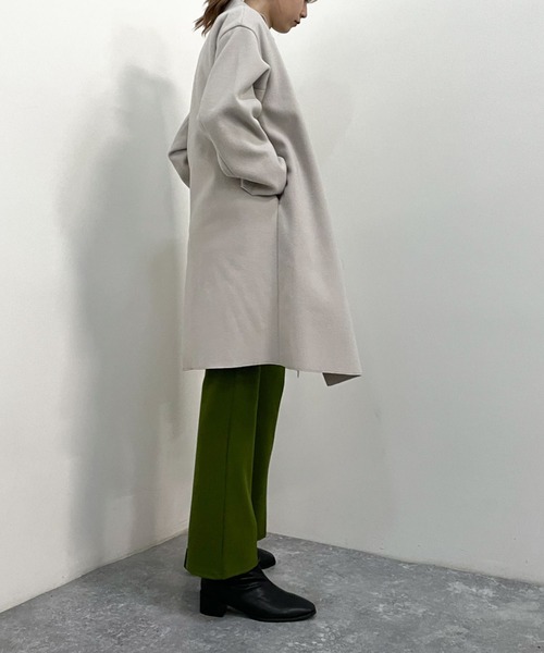 archives(アルシーヴ)の「ウォッシャブルニードルミドルチェスター(チェスターコート・レディース・ブラック/モカ/グレイッシュベージュ/グリーン/ブルー・MEDIUM)」の20枚目の写真