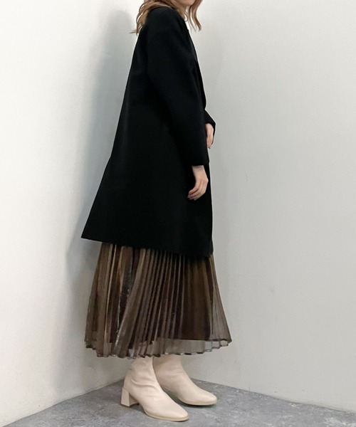 archives(アルシーヴ)の「ウォッシャブルニードルミドルチェスター(チェスターコート・レディース・ブラック/モカ/グレイッシュベージュ/グリーン/ブルー・MEDIUM)」の14枚目の写真