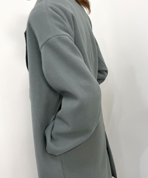 archives(アルシーヴ)の「ウォッシャブルニードルミドルチェスター(チェスターコート・レディース・ブラック/モカ/グレイッシュベージュ/グリーン/ブルー・MEDIUM)」の10枚目の写真