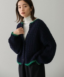 KBF | 【WEB/一部店舗限定】前後2way配色ニット(カーディガン/ボレロ)