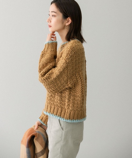 KBF(ケイビーエフ)の「【WEB/一部店舗限定】前後2way配色ニット(カーディガン/ボレロ・レディース・ネイビー/ラベンダー/ベージュ系その他・ONE)」の6枚目の写真