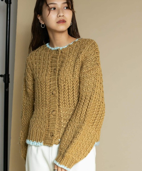 KBF(ケイビーエフ)の「【WEB/一部店舗限定】前後2way配色ニット(カーディガン/ボレロ・レディース・ネイビー/ラベンダー/ベージュ系その他・ONE)」の8枚目の写真