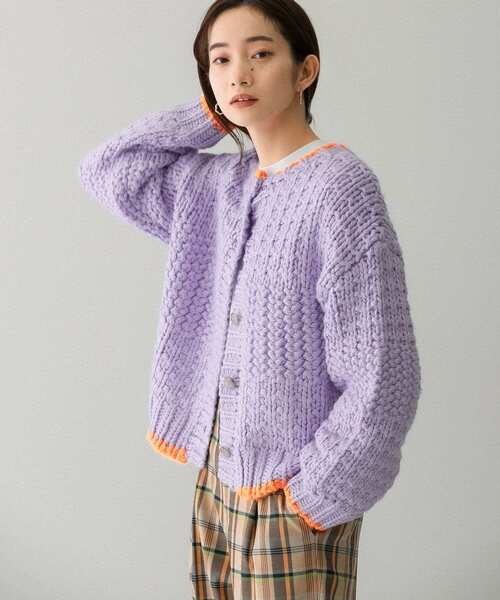 KBF(ケイビーエフ)の「【WEB/一部店舗限定】前後2way配色ニット(カーディガン/ボレロ・レディース・ネイビー/ラベンダー/ベージュ系その他・ONE)」の15枚目の写真