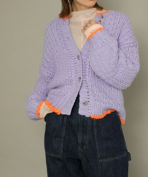 KBF(ケイビーエフ)の「【WEB/一部店舗限定】前後2way配色ニット(カーディガン/ボレロ・レディース・ネイビー/ラベンダー/ベージュ系その他・ONE)」の19枚目の写真