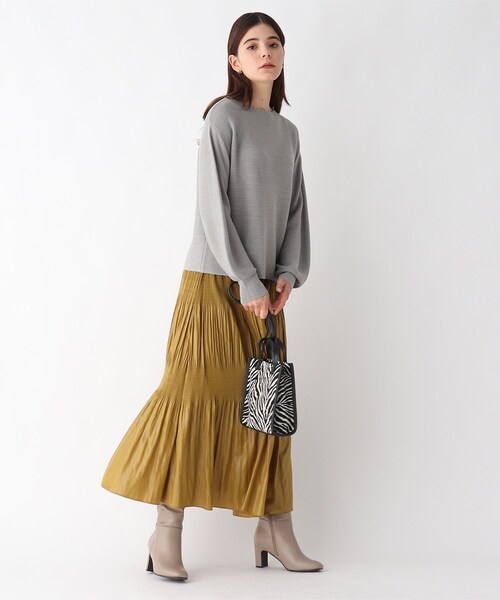 OPAQUE.CLIP（オペークドットクリップ）の「◆【エマール検証済 洗える】FOLCO ボートネックニット【WEB限定カラー・サイズ】（ニット/セーター・レディース・ブルー/グレー/パープル系1/ピンク系/ボルドー/ライトグリーン/ブラック/チャコールグレー/ダークブラウン/パープル系2/ライトグレー系7/ベージュ/ホワイト系・34/36/38/40/42）」の21枚目の写真