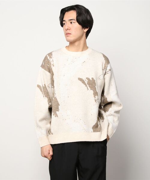 A4A(エーフォーエー)の「A4A (エーフォーエー) ペイントニット(ニット/セーター・メンズ・ブラック/ベージュ・FREE)」の2枚目の写真