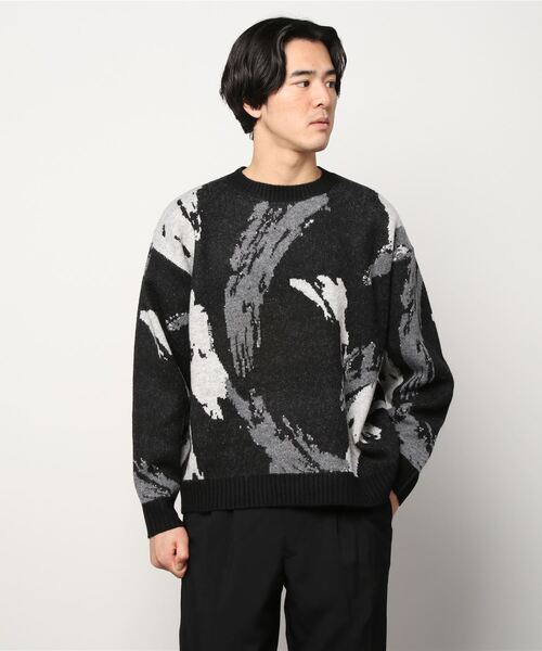 A4A(エーフォーエー)の「A4A (エーフォーエー) ペイントニット(ニット/セーター・メンズ・ブラック/ベージュ・FREE)」の1枚目の写真