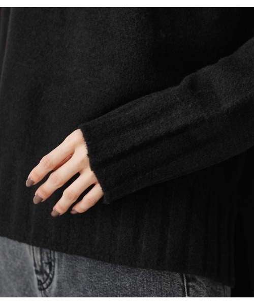 AZUL by moussy(アズールバイマウジー)の「SOFT TOUCH HIGH NECK KNIT TOPS/ソフトタッチハイネックニットトップス(ニット/セーター・レディース・ブラック/ライム/グリーン/ライトベージュ・SMALL/MEDIUM)」の12枚目の写真