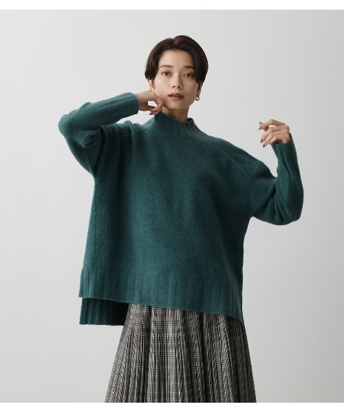 AZUL by moussy(アズールバイマウジー)の「SOFT TOUCH HIGH NECK KNIT TOPS/ソフトタッチハイネックニットトップス(ニット/セーター・レディース・ブラック/ライム/グリーン/ライトベージュ・SMALL/MEDIUM)」の14枚目の写真