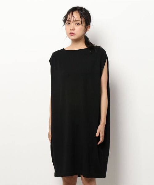 半額品 Mizuiro Ind ハイゲージボートネックノースリーブ ワンピース 当日出荷