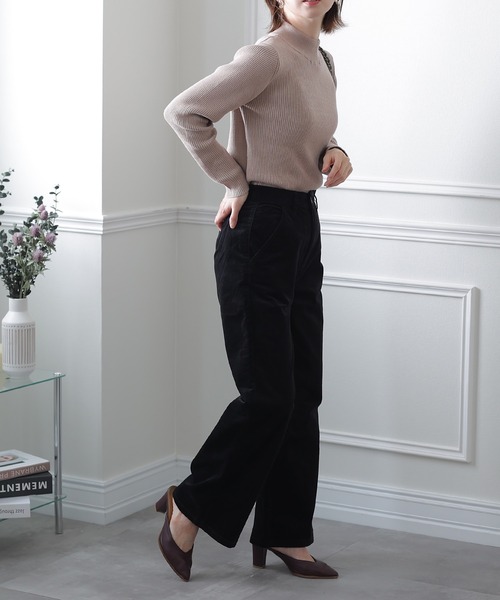 ElegChic（エレグシック）の「ハイウエストコーデュロイパンツ（その他パンツ・レディース・ブラック/ベージュ・4L/M/L/XL/XXL）」の7枚目の写真