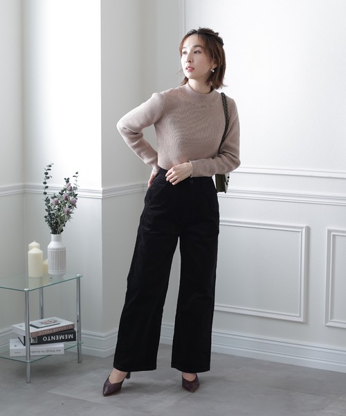ElegChic（エレグシック）の「ハイウエストコーデュロイパンツ（その他パンツ・レディース・ブラック/ベージュ・4L/M/L/XL/XXL）」の16枚目の写真