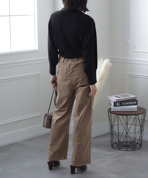 ElegChic（エレグシック）の「ハイウエストコーデュロイパンツ（その他パンツ・レディース・ブラック/ベージュ・4L/M/L/XL/XXL）」の14枚目の写真