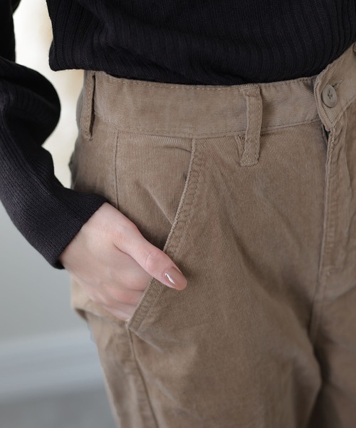 ElegChic（エレグシック）の「ハイウエストコーデュロイパンツ（その他パンツ・レディース・ブラック/ベージュ・4L/M/L/XL/XXL）」の6枚目の写真