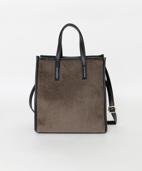 URBAN RESEARCH DOORS（アーバンリサーチドアーズ）の「コーデュロイパイピング2WAYバッグ（ショルダーバッグ・レディース・ダークブラウン/イエロー系その他・ONE）」の11枚目の写真