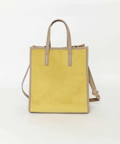URBAN RESEARCH DOORS（アーバンリサーチドアーズ）の「コーデュロイパイピング2WAYバッグ（ショルダーバッグ・レディース・ダークブラウン/イエロー系その他・ONE）」の3枚目の写真