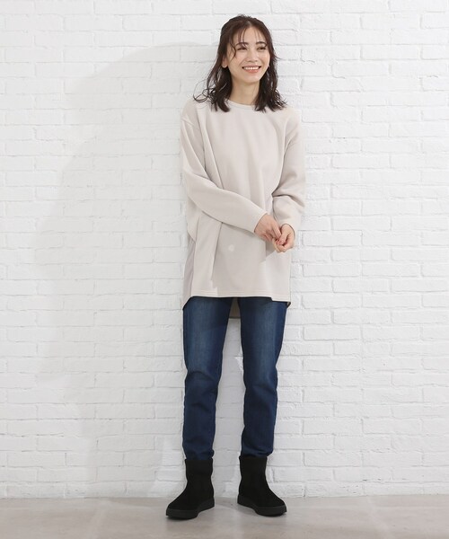 SHOO・LA・RUE(シューラルー)の「◆【撥水/消臭】履き口ニットフェイクスェードブーツ(ブーツ・レディース・サンドベージュ/ベージュ系その他7/ブラック/ブラウン系・35/45/50)」の10枚目の写真