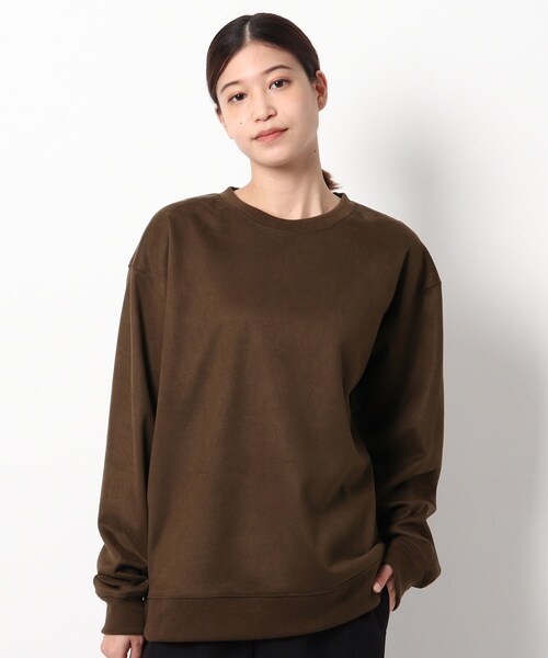 BASECONTROL(ベースコントロール)の「◆スウェードタッチ BIGスウェット(スウェット・レディース・ブラック/ベージュ/アイボリー/ダークグレー/ブラウン系・99)」の4枚目の写真