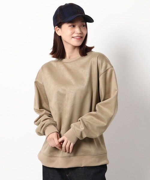 BASECONTROL(ベースコントロール)の「◆スウェードタッチ BIGスウェット(スウェット・レディース・ブラック/ベージュ/アイボリー/ダークグレー/ブラウン系・99)」の5枚目の写真