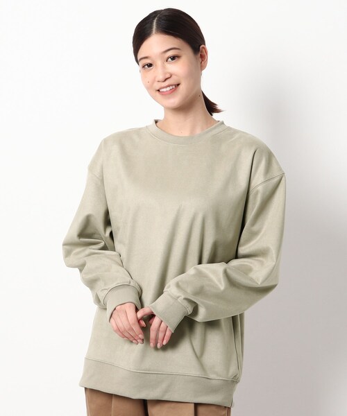 BASECONTROL(ベースコントロール)の「◆スウェードタッチ BIGスウェット(スウェット・レディース・ブラック/ベージュ/アイボリー/ダークグレー/ブラウン系・99)」の3枚目の写真