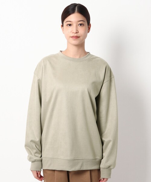 BASECONTROL(ベースコントロール)の「◆スウェードタッチ BIGスウェット(スウェット・レディース・ブラック/ベージュ/アイボリー/ダークグレー/ブラウン系・99)」の6枚目の写真