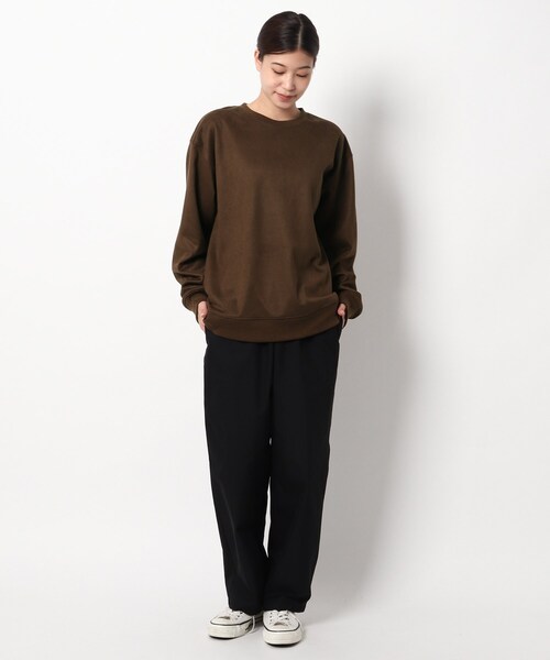 BASECONTROL(ベースコントロール)の「◆スウェードタッチ BIGスウェット(スウェット・レディース・ブラック/ベージュ/アイボリー/ダークグレー/ブラウン系・99)」の19枚目の写真