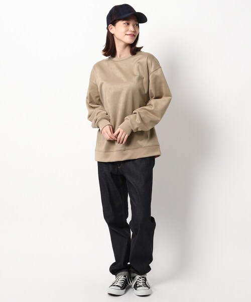 BASECONTROL(ベースコントロール)の「◆スウェードタッチ BIGスウェット(スウェット・レディース・ブラック/ベージュ/アイボリー/ダークグレー/ブラウン系・99)」の20枚目の写真