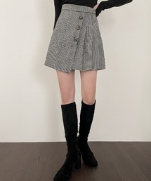[BELLIDE MADE] チェックアンバランスプリーツミニスカート